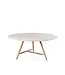 GOMMAIRE Outdoor Meubels | Organic Living Table ronde Faye XL | Teck gris naturel / Plateau en béton
