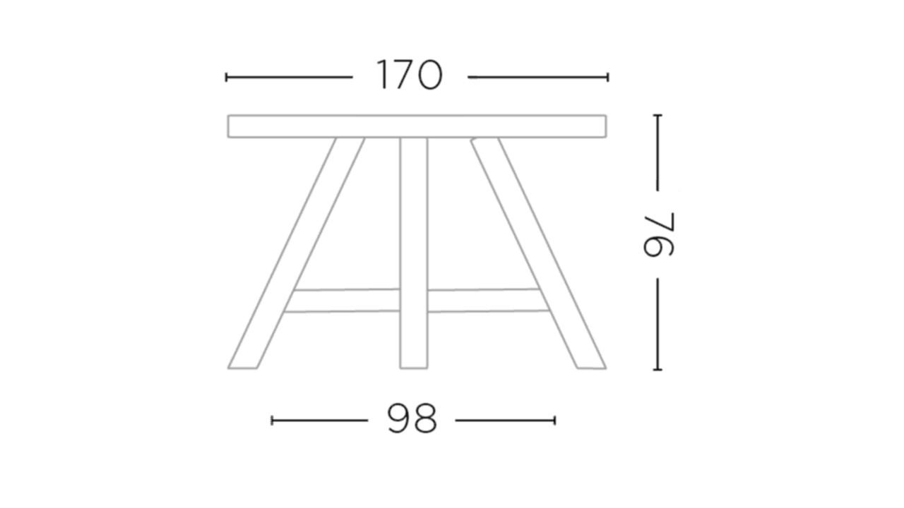GOMMAIRE - Organic Living - Design Furniture  Tavolo rotondo Faye XL | Legno di teak tinto Emas Brown / Piano in cemento