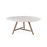 GOMMAIRE - Organic Living - Design Furniture  Tavolo rotondo Faye XL | Legno di teak tinto Emas Brown / Piano in cemento