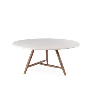 GOMMAIRE Outdoor Meubels | Organic Living Rundt bord Faye XL | Teakbeis Emas Brun / Betongplate