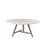 GOMMAIRE Outdoor Meubels | Organic Living Mesa redonda Faye XL | Madera de teca teñida en marrón Emas / Tablero de hormigón