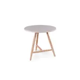 GOMMAIRE Outdoor Meubels | Organic Living Bistro Round Table Faye | Teak Natural Grey / Conrete Top
