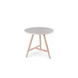 GOMMAIRE - Organic Living - Design Furniture  Table basse de bistrot ronde Faye | Teck gris naturel / Plateau en béton