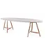 GOMMAIRE Outdoor Meubels | Organic Living Mesa ovalada Faye | Teca gris natural / Tablero de hormigón