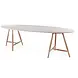 GOMMAIRE Outdoor | Organic Living Ovaler Tisch Faye | Teakholz Naturgrau / Betonplatte
