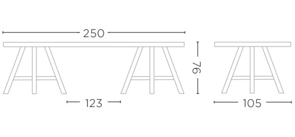 GOMMAIRE Outdoor | Organic Living Oval Table Faye | Teak Woodstain Emas Brown / Concrete Top