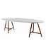 GOMMAIRE Outdoor Meubels | Organic Living Mesa ovalada Faye | Madera de teca teñida en marrón Emas / Tablero de hormigón