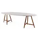GOMMAIRE Outdoor | Organic Living Ovalt bord Faye | Teakbeis Emas Brun / Betongplate