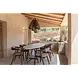 GOMMAIRE Outdoor | Organic Living Tavolo ovale Faye | Legno di teak con finitura marrone Emas / Piano in cemento