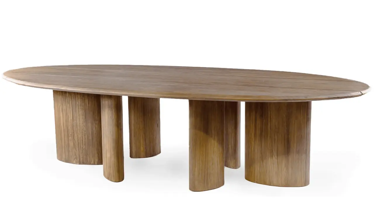 GOMMAIRE Outdoor | Organic Living Mesa ovalada Imen | Teca gris natural