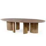 GOMMAIRE Outdoor | Organic Living Ovaler Tisch Imen | Teakholz Naturgrau