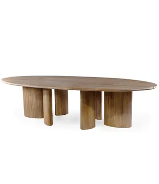 GOMMAIRE Outdoor Meubels | Organic Living Ovaler Tisch Imen | Teakholz Naturgrau