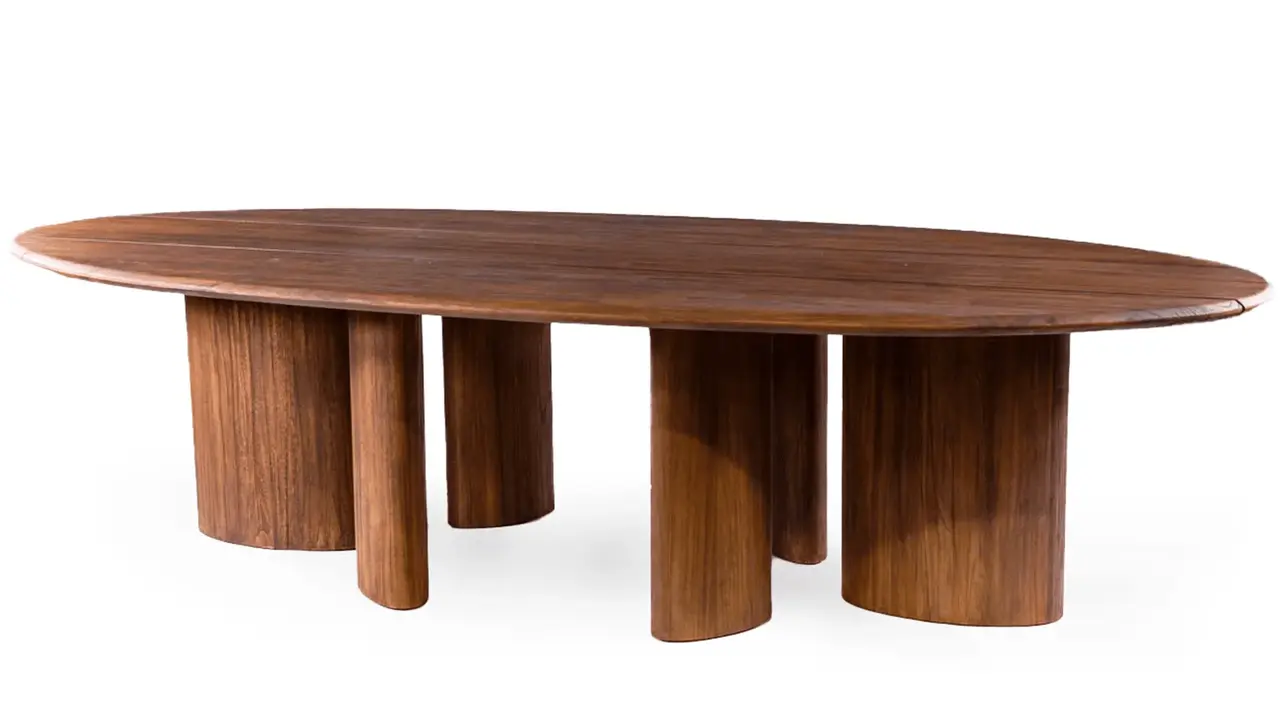 GOMMAIRE - Organic Living - Design Furniture Ovalt bord Imen | Teakbeis Emas brun GOMMAIRE - Organic Living - Design Furniture Ovalt bord Imen | Teakbeis Emas brun