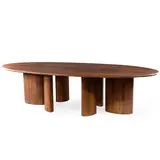 GOMMAIRE - Organic Living - Design Furniture Ovaler Tisch Imen | Teakholz, gebeizt in Emas Braun GOMMAIRE - Organic Living - Design Furniture Ovaler Tisch Imen | Teakholz, gebeizt in Emas Braun