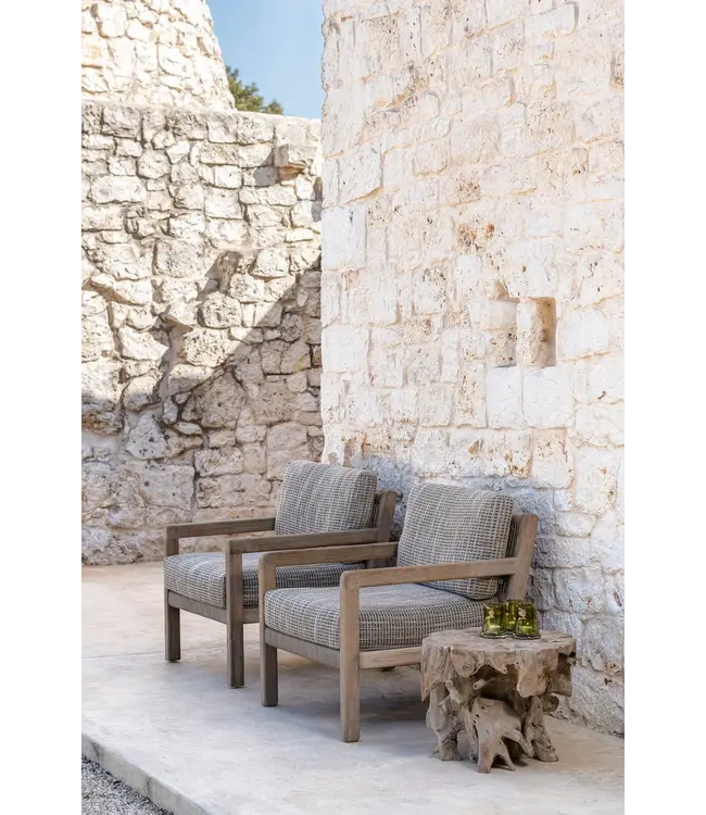 GOMMAIRE Outdoor Meubels | Organic Living Couchtisch Bamba | Teakwurzel, Naturgrau