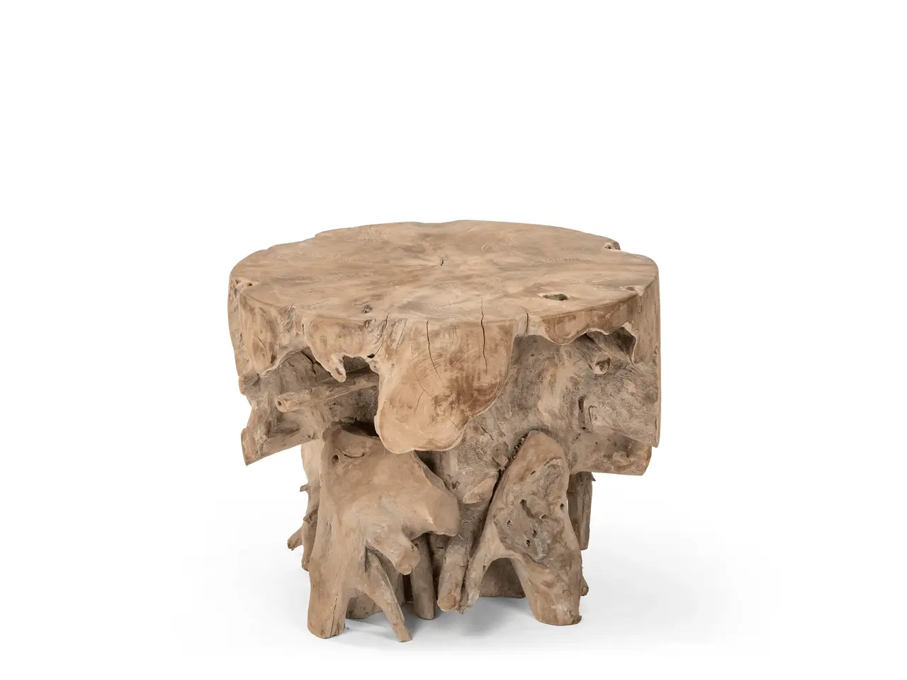 GOMMAIRE Outdoor | Organic Living Coffee Table Bamba | Teak Root Natural Grey