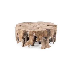 GOMMAIRE Outdoor Meubels | Organic Living Couchtisch Bamba XL | Teakwurzel Naturgrau