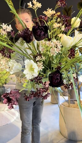 SILK-KA Bouquet di fiori artificiali "Tulipani bianchi e bordeaux" SILK-KA Bouquet di fiori artificiali "Tulipani bianchi e bordeaux"