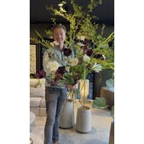 SILK-KA Künstlicher Blumenstrauß „Weiße & Burgunderrote Tulpen“