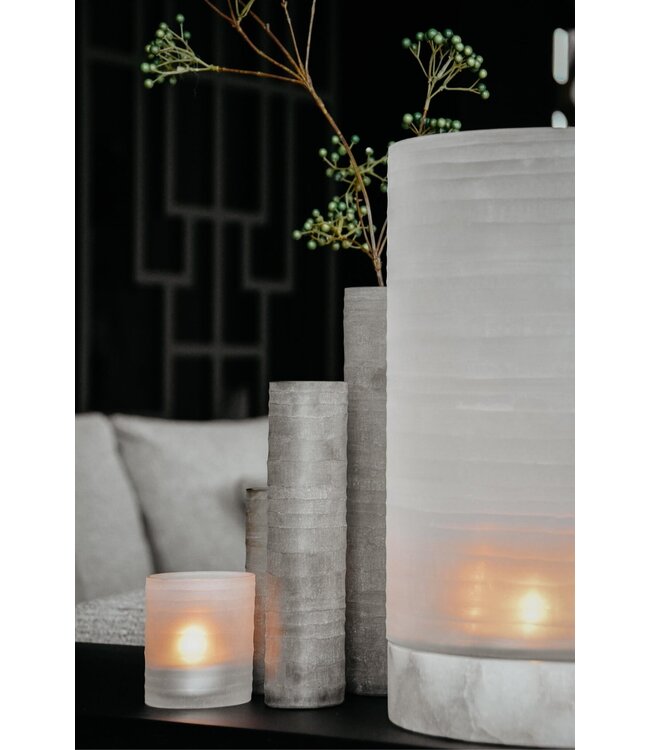 RAF Deluxe Jarrón de vidrio soplado "ONA" XL gris humo
