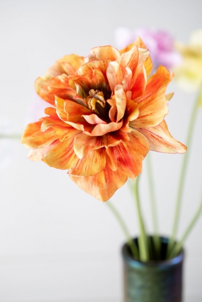 SILK-KA Stelo di tulipano arancione/marrone | 69 cm SILK-KA Stelo di tulipano arancione/marrone | 69 cm