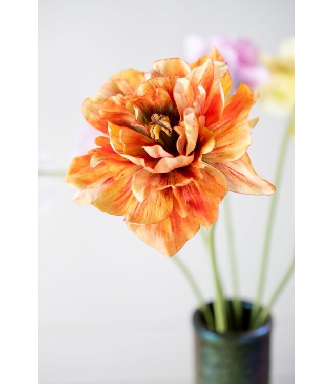 SILK-KA Tulp Steel Oranje/Bruin | 69 cm
