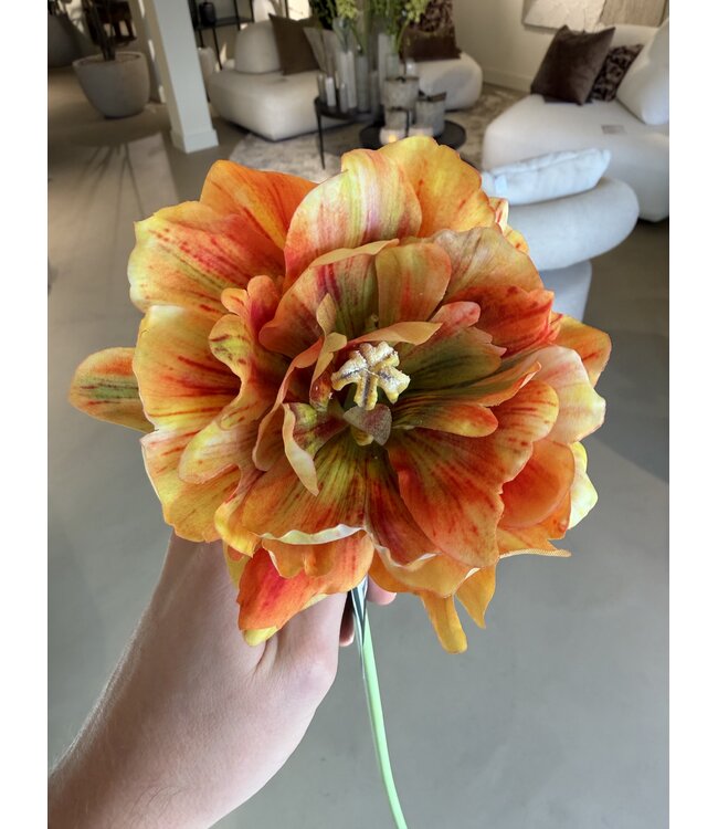 SILK-KA Tige de tulipe orange/marron | 69 cm