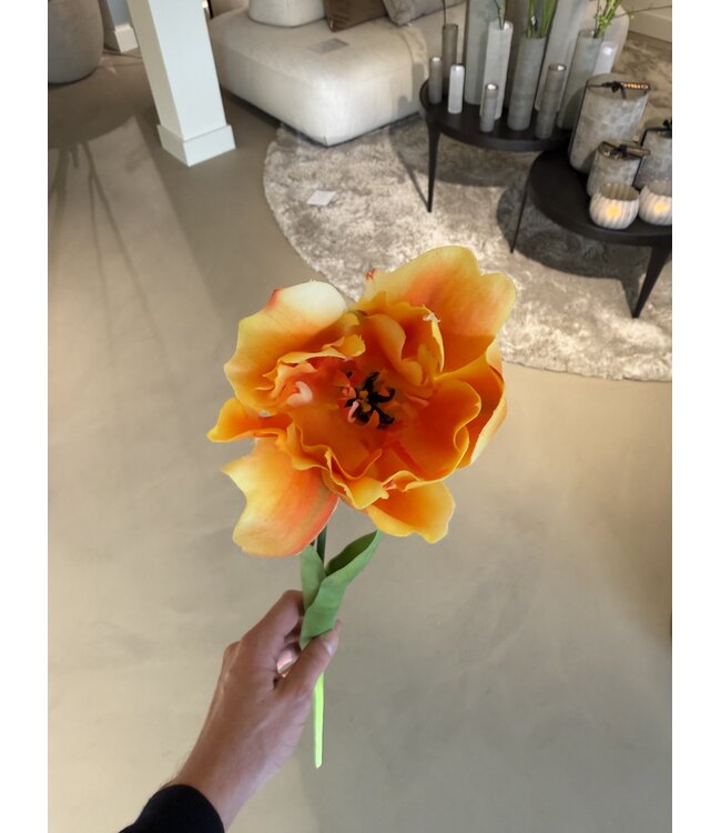 SILK-KA Tulp Steel Oranje RT | 72 cm