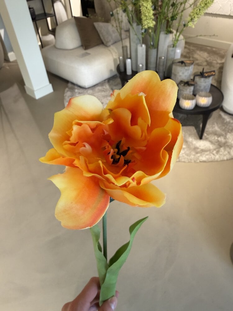 SILK-KA Tulp Steel Oranje RT | 72 cm