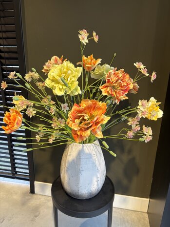 SILK-KA Kunstig blomsterbukett "Blandede tulipaner"