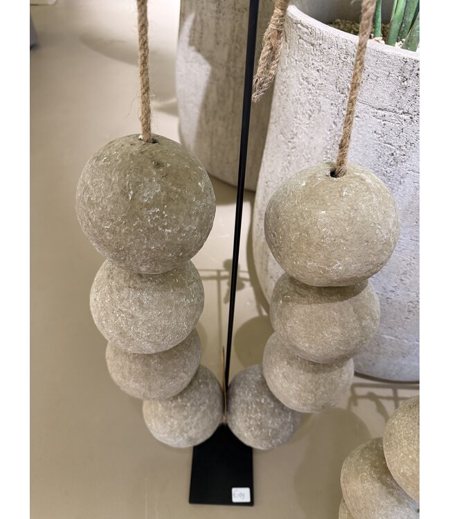 NU PUUR & GROEN Halskette „Cotton Maché“ grau/braun