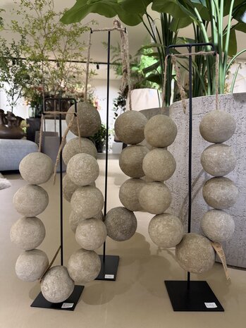 NU PUUR & GROEN Necklace "Cotton Maché" gray/brown