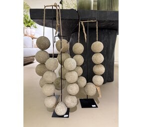 NU PUUR & GROEN Halskette „Cotton Maché“ grau/braun