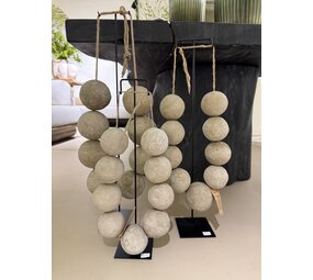 NU PUUR & GROEN Ketting "Cotton Maché" grijs/bruin