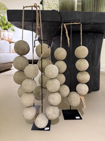 NU PUUR & GROEN Ketting "Cotton Maché" grijs/bruin