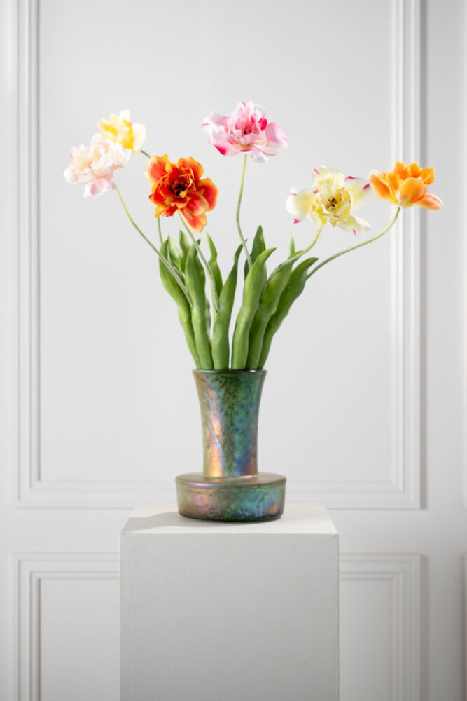 SILK-KA Tulpenstiel Creme/Rosa RT | 72 cm