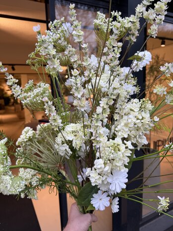 SILK-KA Bouquet de fleurs artificielles « Blanc mixte - Édition limitée »