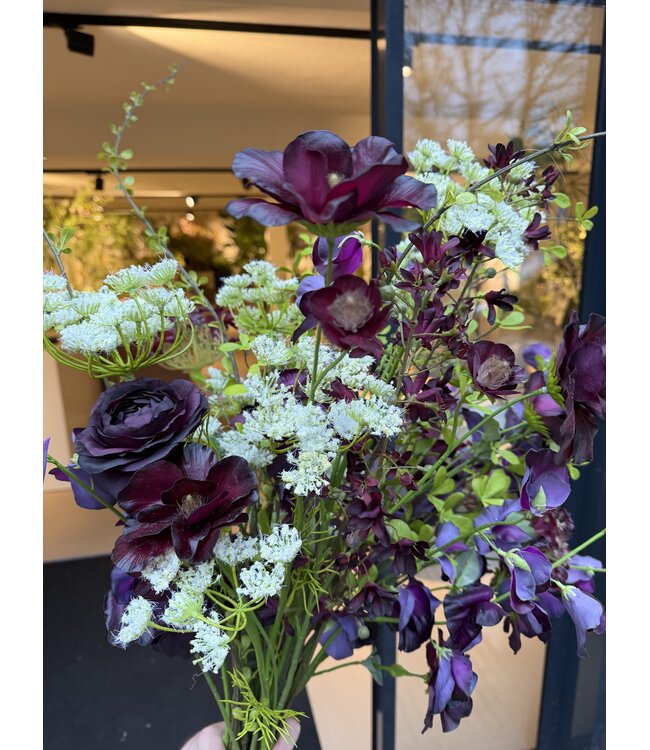 SILK-KA Kunst bloemen boeket " Burgundy Pleasure - Limited Edition ''