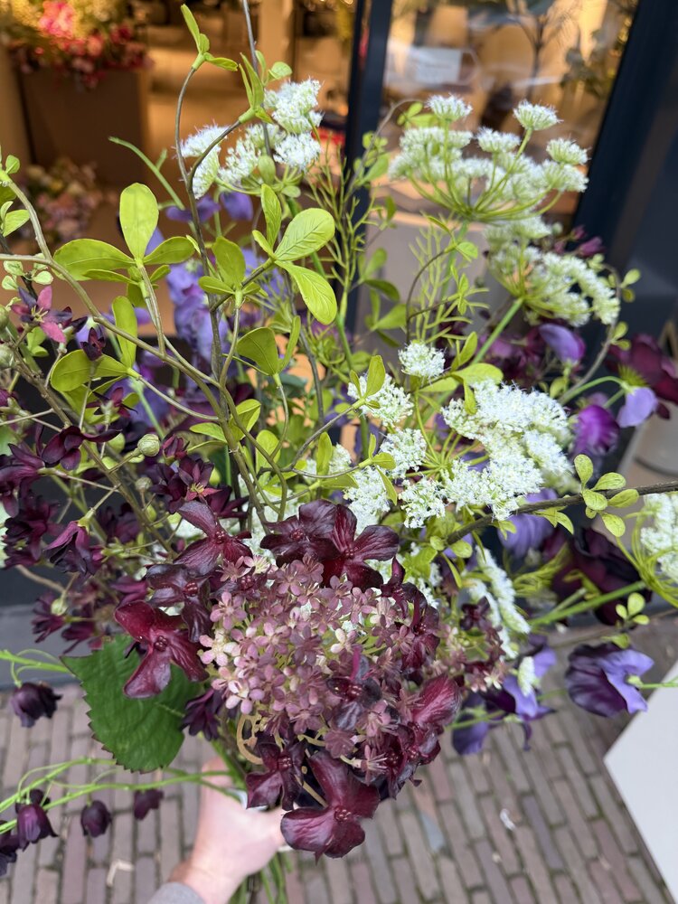 SILK-KA Bouquet de fleurs artificielles « Plaisir Bourgogne - Édition Limitée »