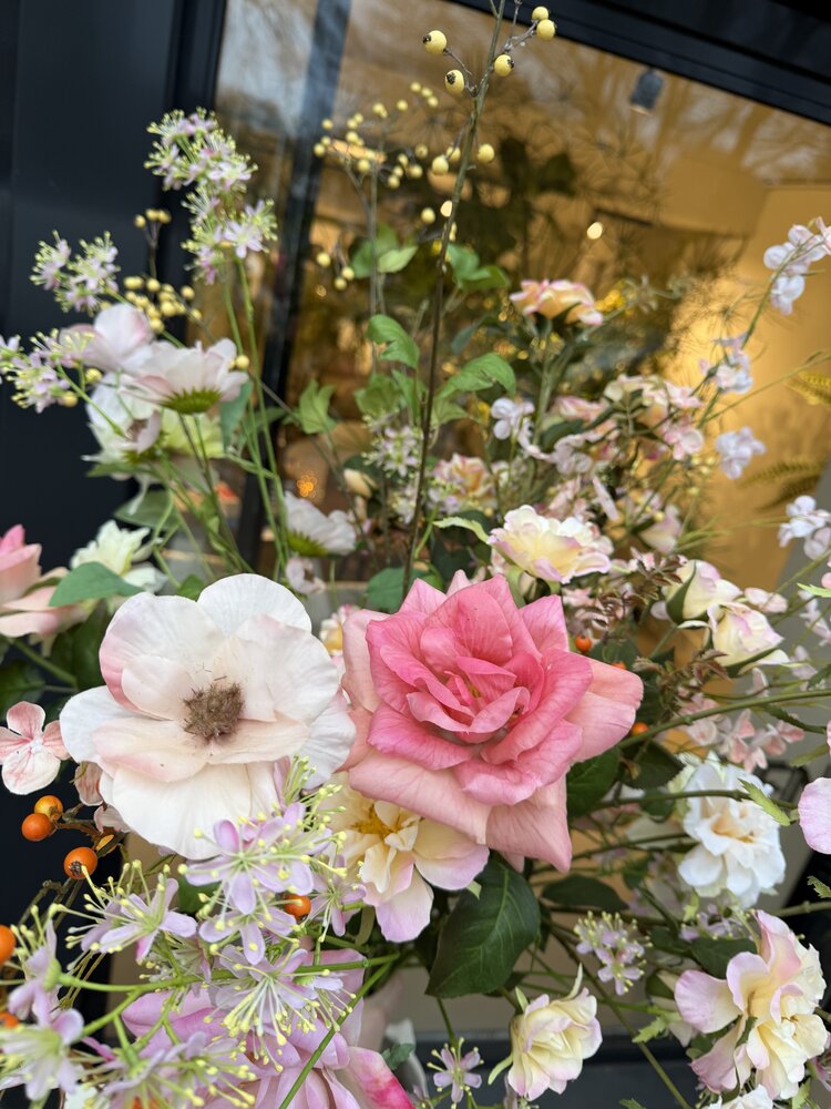 SILK-KA Kunstig blomsterbukett "Pastellroser - Begrenset opplag"