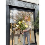 SILK-KA Bouquet de fleurs artificielles « Tulipes pastel - Édition limitée »