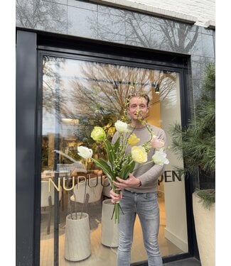 SILK-KA Künstlicher Blumenstrauß „Pastell-Tulpen – Limitierte Auflage“