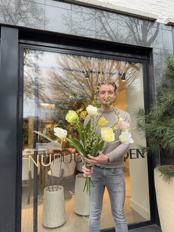 SILK-KA Bouquet de fleurs artificielles « Tulipes pastel - Édition limitée »