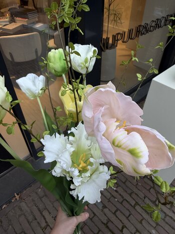 SILK-KA Artificial flower bouquet "Pastel Tulips - Limited Edition"