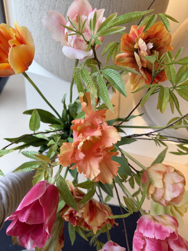 SILK-KA Bouquet di fiori artificiali "Tulipani colorati XL"