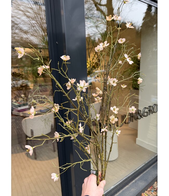 SILK-KA Branche de pêcher en fleurs | 133 cm