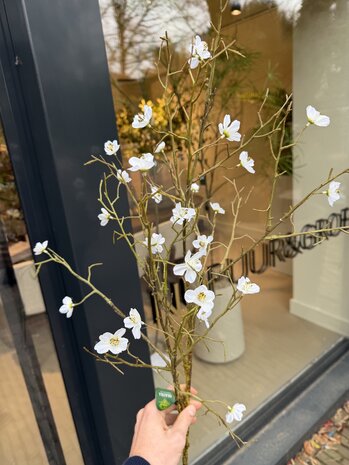 SILK-KA Rama de flor blanca | 107 cm