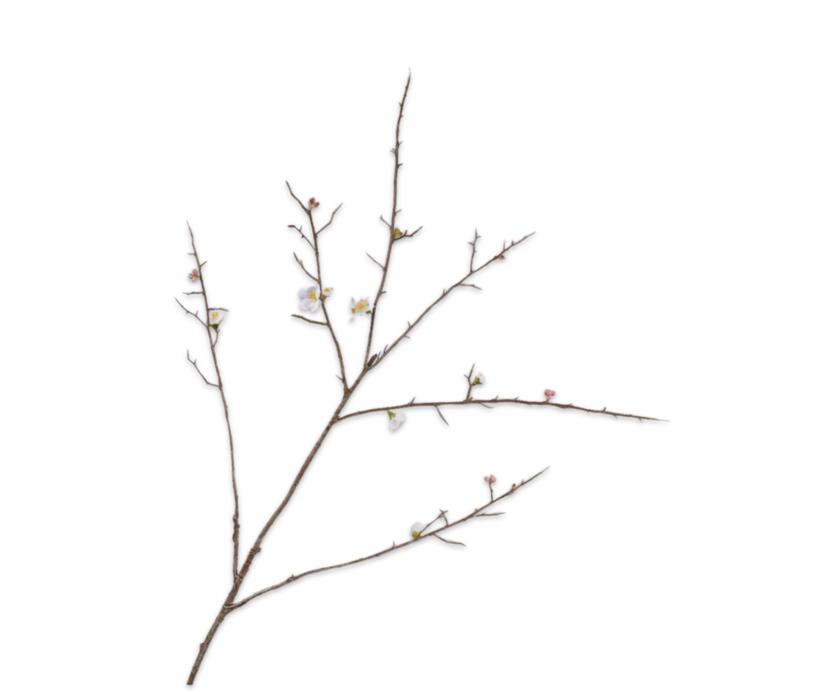 SILK-KA Rama de flor blanca | 121 cm