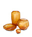 Guaxs Vase cubique haut | Transparent/Or