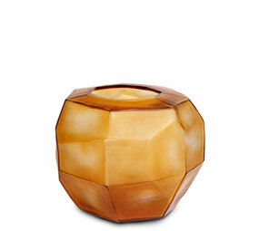 Guaxs Kubistische, runde Vase | Klar/Gold